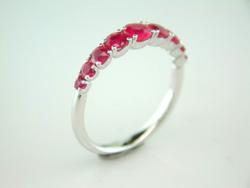 BAGUE OR GRIS 750/00 2.38g 9 RUBIS 1.35CT T54