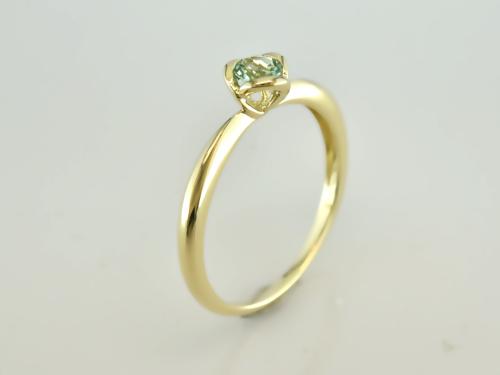 BAGUE OR JAUNE 750/00 2.15g QUARTZ 0.27 VERT T54