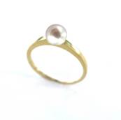 BAGUE OR JAUNE 750/00 PERLE DE CULTURE EAU DOUCE CHINE 6/6,5MM