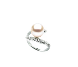 BAGUE OR GRIS 750/00 PERLE DE CULTURE AKOYA JAPON 8,5/9MM