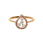 BAGUE OR ROSE 750/00 PERLE DE CULTURE EAU DOUCE CHINE