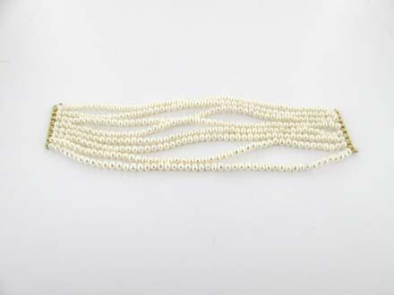 BRACELET OR JAUNE 750/00 2.75g EAU DOUCE CHINE 3,5/4MM BAROQUE BLANCHE