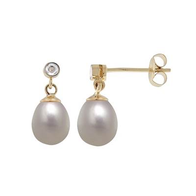 BO OR JAUNE 375/00 PERLE DE CULTURE EAU DOUCE CHINE 7/7,5MM