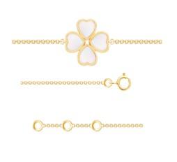 BRACELET OR JAUNE 375/00 1.45g NACRE TREFLE