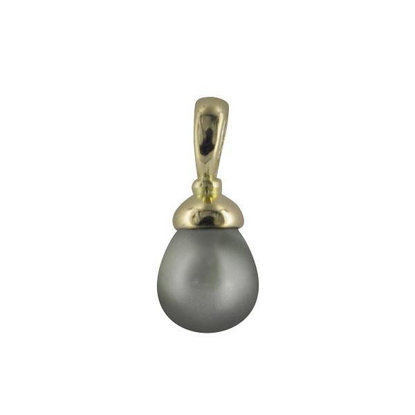 PENDENTIF OR JAUNE 750/00 MER DU SUD TAHITI 11MM POIRE BELIERE 0.60 GR