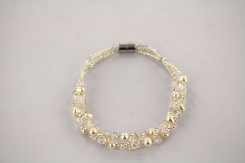 BRACELET ARGENT 925/00 0.54g EAU DOUCE CHINE 5MM BAROQUE BLANCHE
