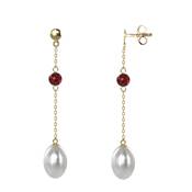 BO OR JAUNE 375/00 PERLE DE CULTURE EAU DOUCE CHINE 7,5/8MM