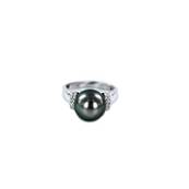 BAGUE OR GRIS  750/00 PERLE DE CULTURE MER DU SUD TAHITI 11/12MM