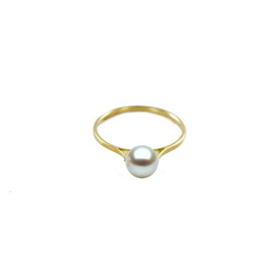 BAGUE OR JAUNE 750/00 PERLE DE CULTURE AKOYA JAPON 6/6,5MM