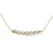 COLLIER OR JAUNE 750/00 1.90g AKOYA JAPON 3,5/4MM RONDE BLANCHE