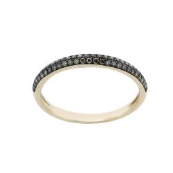 BAGUE OR ROSE 750/00 1.53g 54 DIAMANT COGNAC 0.21CT T54