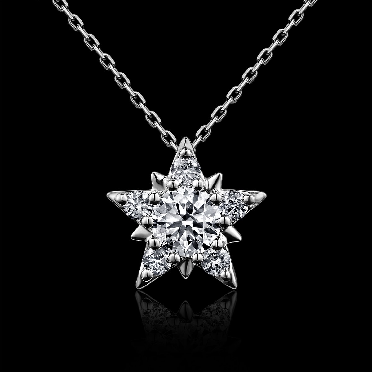 COLLIER OR GRIS 750/00 1.44g 6 DIAMANTS RONDS 0.34CT