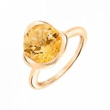 BAGUE OR JAUNE 750/00 3.61g CITRINE 2.88 T54