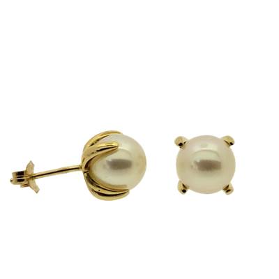 BO OR JAUNE 750/00 PERLE DE CULTURE EAU DOUCE CHINE 7/7,5MM