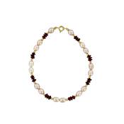 BRACELET OR JAUNE 375/00 PERLE DE CULTURE EAU DOUCE CHINE 4,5/5MM