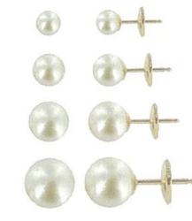 LOT DE 2 BO OR JAUNE 750/00 AKOYA JAPON 6/6.5MM/7/7.5MM RONDE SYSTEME ALPA 1.68 GR