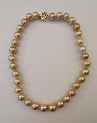 COLLIER OR JAUNE 750/00 2.40g MERS DU SUD PHILIPPINES 10/12,5MM POIRE GOLD