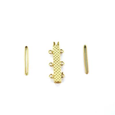 FERMOIR 3 RANGS + INTERCALAIRES OR JAUNE 750/00   