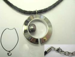 COLLIER OR/ACIER 750/00 0.05g MERS DU SUD TAHITI 10/11MM CERCLEE OR/ACIER