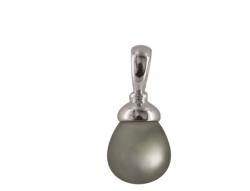 PENDENTIF OR GRIS 750/00 MER DU SUD TAHITI 10MM RONDE BELIERE 0.60 GR
