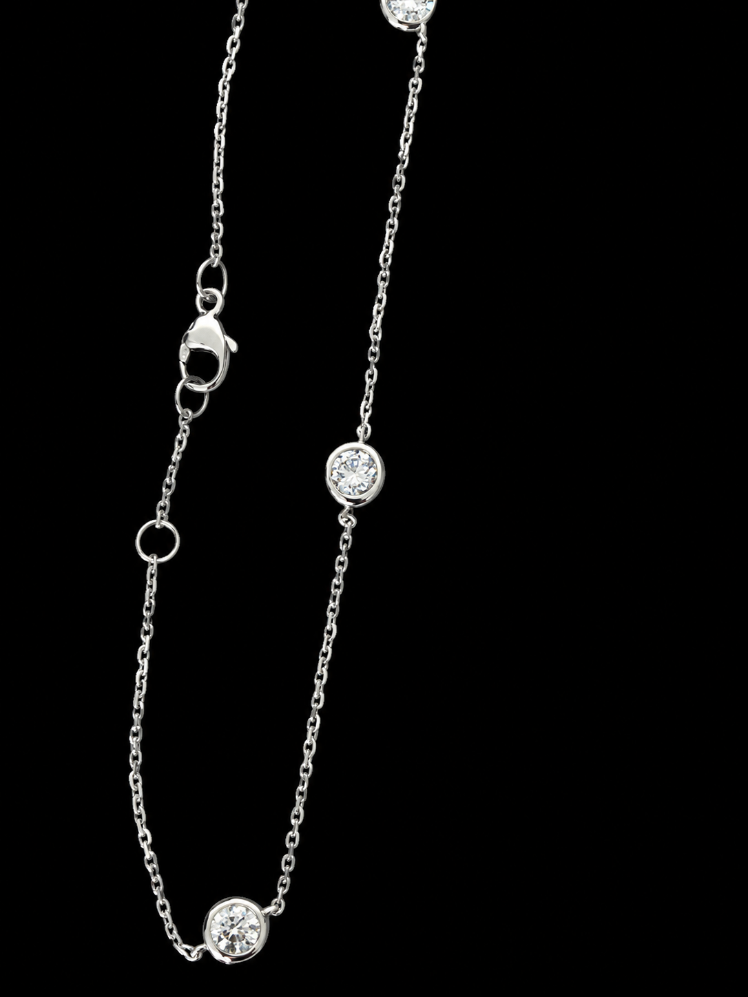 BRACELET OR GRIS 750/00 1.45g 3 DIAMANTS RONDS 0.75CT