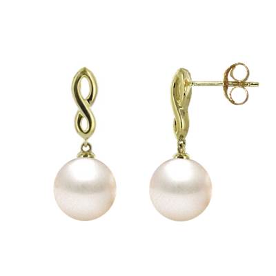 BO OR JAUNE 375/00 PERLE DE CULTURE EAU DOUCE CHINE 9/9,5MM