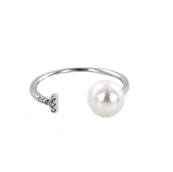 BAGUE OR GRIS  750/00 PERLE DE CULTURE EAU DOUCE CHINE 7/7,5MM