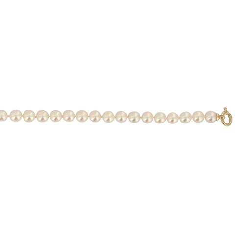 COLLIER OR JAUNE 750/00 1.38g AKOYA JAPON 7,5/8MM RONDE BLANCHE