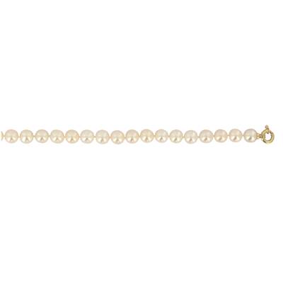 COLLIER OR JAUNE 750/00 PERLE DE CULTURE AKOYA JAPON 6,5/7MM