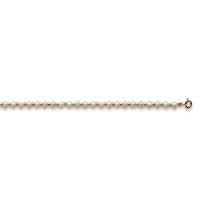 COLLIER OR JAUNE 375/00 PERLE DE CULTURE EAU DOUCE CHINE 3,5/4MM