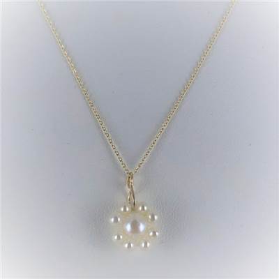 COLLIER OR JAUNE 750/00 +PEND ED FLEUR