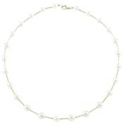 COLLIER OR JAUNE 750/00 PERLE DE CULTURE AKOYA JAPON 6,5/7MM
