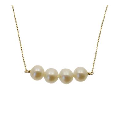 COLLIER OR JAUNE 750/00 PERLE DE CULTURE EAU DOUCE CHINE 9/10MM