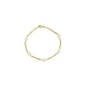 BRACELET OR JAUNE 750/00 PERLE DE CULTURE EAU DOUCE CHINE 5,5/6MM