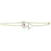 BRACELET OR JAUNE 750/00 PERLE DE CULTURE EAU DOUCE CHINE 7/7,5MM