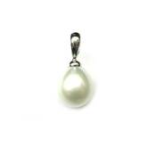 PENDENTIF OR GRIS EAU DOUCE POIRE  10/10,5MM