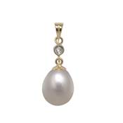 PENDENTIF OR JAUNE 375/00 PERLE DE CULTURE EAU DOUCE CHINE 8,5/9MM