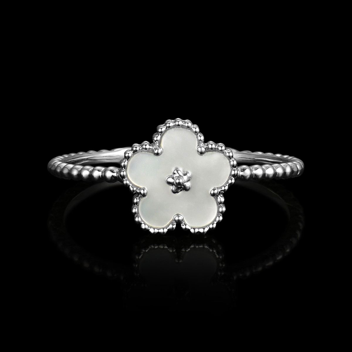 BAGUE OR GRIS 750/00 1.46g NACRE