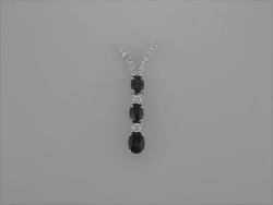 COLLIER OR GRIS 750/00 2.73g 3 EMERAUDE 0.71 14 DIAMANT E0.46(3) D0.14(14) G2,730.14