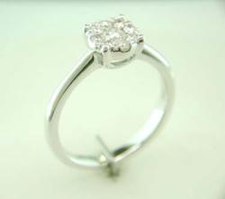 BAGUE OR GRIS 750/00 3.65g DIAMANT BLANC T54