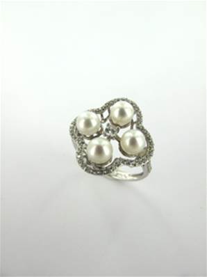 BAGUE OR GRIS 750/00 PERLE DE CULTURE EAU DOUCE CHINE 3/3,5MM
