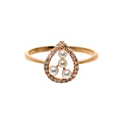 BAGUE OR ROSE 750/00 PERLE DE CULTURE EAU DOUCE CHINE