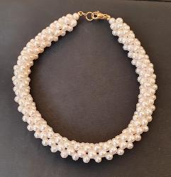 COLLIER OR JAUNE 750/00 EAU DOUCE CHINE BLANCHE