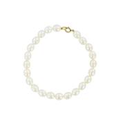 BRACELET OR JAUNE 375/00 PERLE DE CULTURE EAU DOUCE CHINE 6/6,5MM