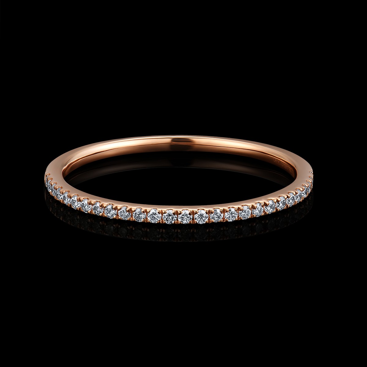 BAGUE OR ROSE 750/00 0.98g 55 DIAMANTS RONDS 0.25CT