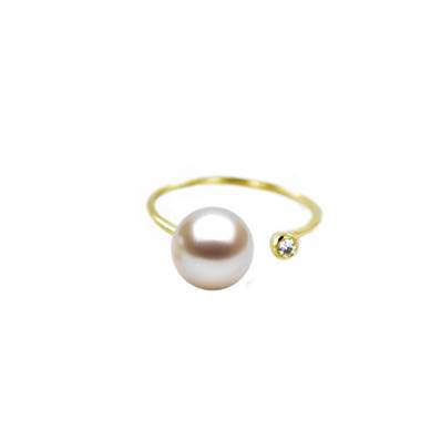 BAGUE OR JAUNE  750/00 PERLE DE CULTURE EAU DOUCE CHINE 8/8,5MM
