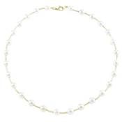 COLLIER OR JAUNE 750/00 PERLE DE CULTURE AKOYA JAPON 7,5/8MM
