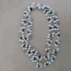 COLLIER ARGENT 925/00 1.20g EAU DOUCE CHINE 7MM POIRE