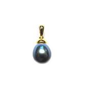 PENDENTIF OR JAUNE 375/00 PERLE DE CULTURE EAU DOUCE CHINE 8/8,5MM