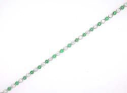 BRACELET OR GRIS 750/00 EMERAUDE DIAMANT E0.63(38) D0.65(38) G3.78
